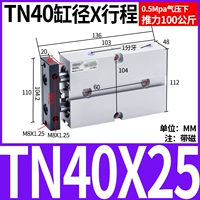 Двухосевой цилиндр TN40X25-S