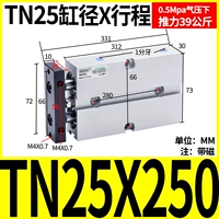 Двухосевой цилиндр TN25X250-S