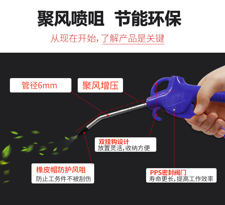 Súng thổi khí nén FZ-999 Dụng cụ thổi bụi Xe hơi làm sạch súng hơi với ống nhòm ống lò xo máy nén khí cao áp mini