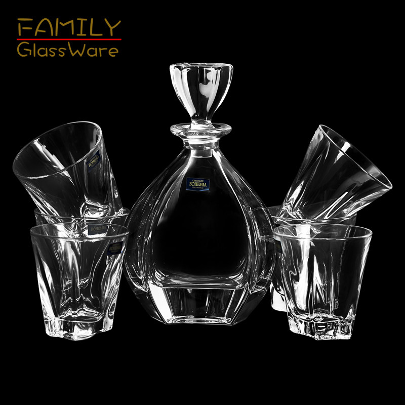 Czech imports BOHEMIA Bohemian crystal glass whisky wine bottle decanter Decanter Wine With set cover
