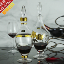 Czech imported BOHEMIA decanter enamel 22K gold crystal glass wine bottle wine bottle wine wine bottle