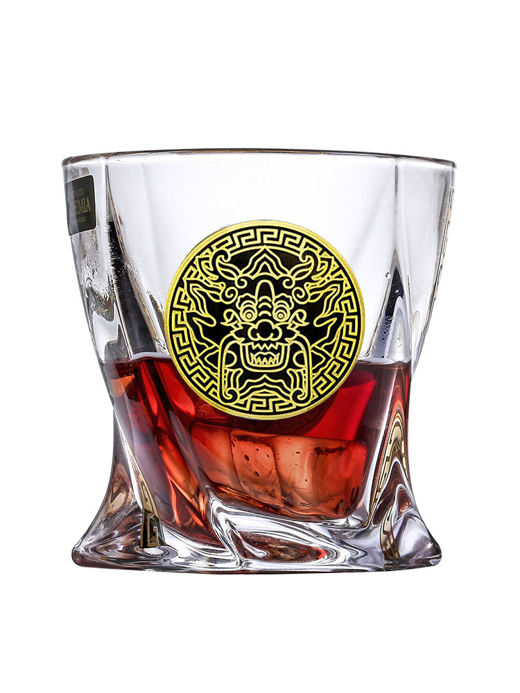 Czech Imports BOHEMIA Glass Crystal Whisky Cup Geometric Wasabi's Fan Sture Series Dragon Divinity Wine Glasses