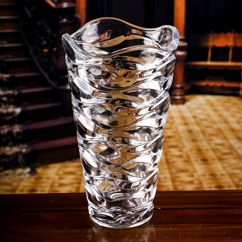 Gauss crystal glass vase European style transparent desktop water raising living room bedroom home flower arrangement flower ornaments