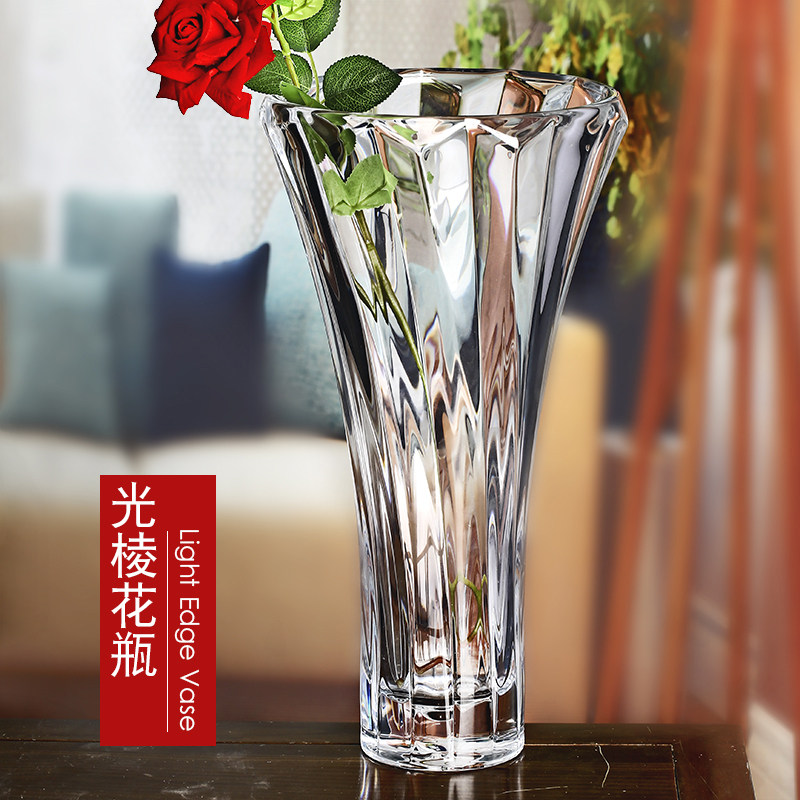 BOHEMIA Czech imported crystal glass vase European transparent living room with flower garden, rich bamboo bottle