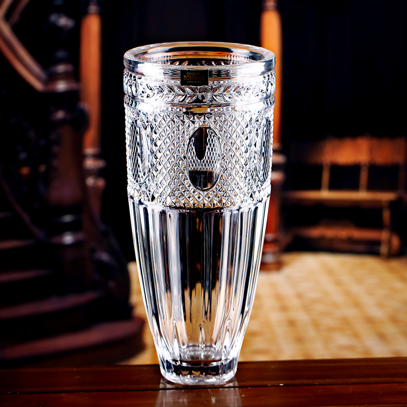 Czech imported BOHEMIA crystal glass modern simple transparent vase flower arrangement ornament European style decoration hot sale
