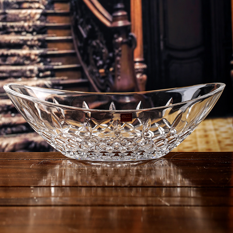 Italian import Gauss GLASS crystal glass fruit pan sword flower transparent fruit basin Eurostyle minimalist fashion Fruit fighting