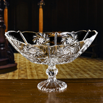 Gauss GLASS crystal GLASS fruit plate hand-carved sword flower pot European style fashion gift bucket