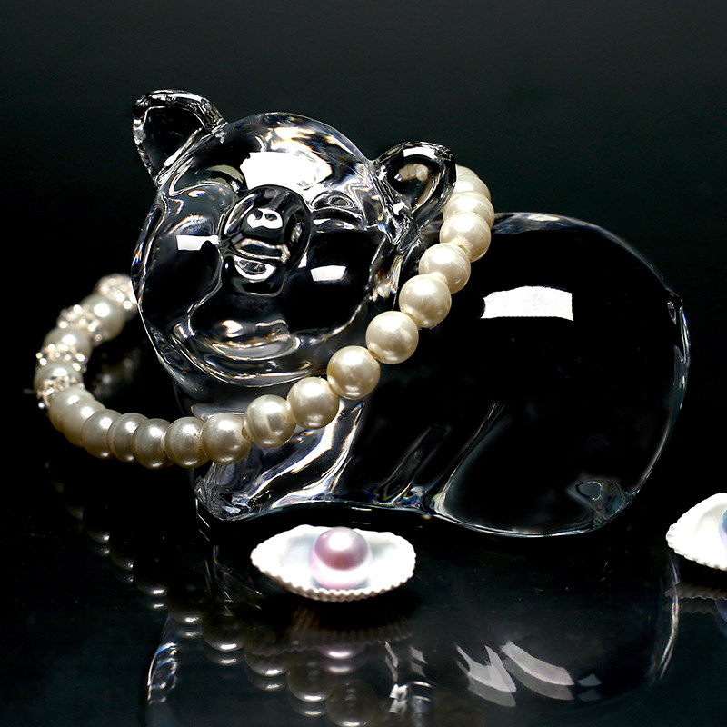 Gauss crystal glass transparent fortune pig mascot creative home decoration Fengshui Nafu lucky animal ornaments