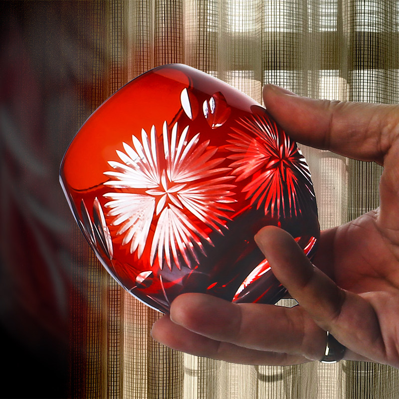 Glass Whisky Wine Glass Spirits Cold Water Drinks Cups Beer Cups Wedding Celebration Gift-style Edo Cheeko Wine Cup