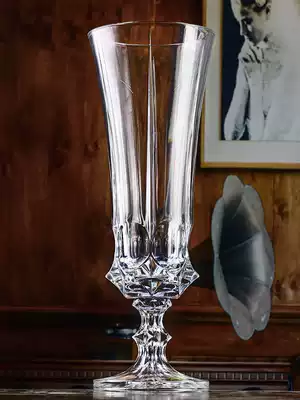 Czech imported transparent crystal glass vase Nordic creative big dried flower rich bamboo dining table living room flower arrangement