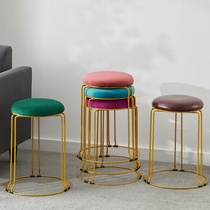 Creative steel stool high stool Net red plastic stool living room round stool home round stool folding chair folding stool dining stool
