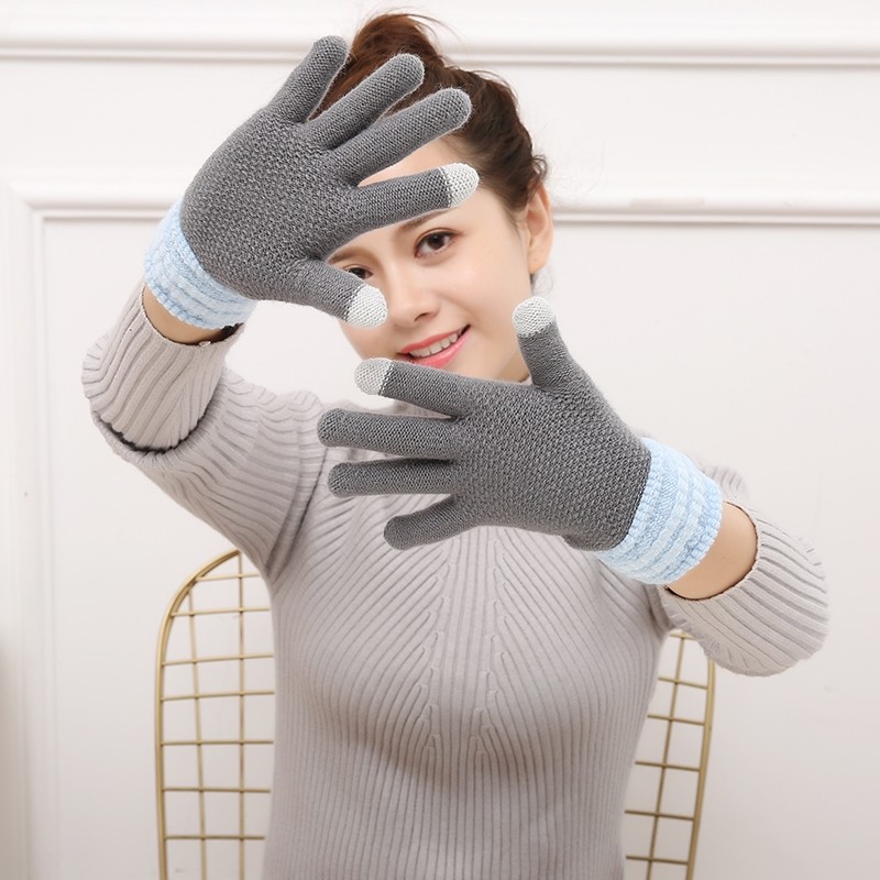 2017 autumn and winter new touch screen men and women finger gloves winter cold and warm gloves T