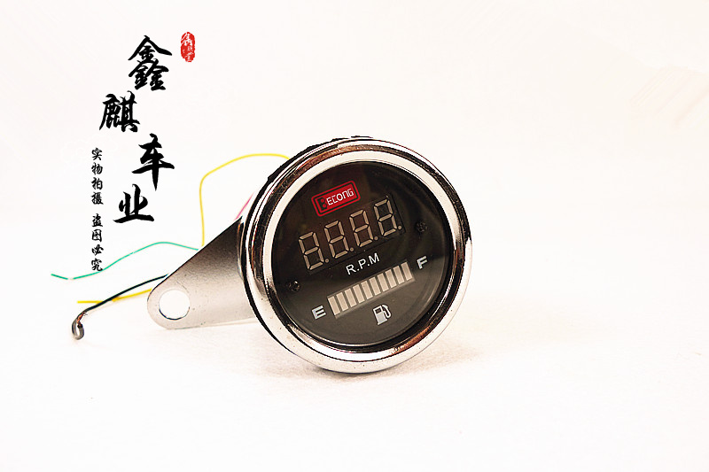 Locomotive Locomotive Retro Oil Meter Rotation Speed Meter LED Electronic Oil Scale Two-in-one Electroplated Black Soil