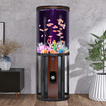 Hailia semi-circular fish tank living room small household floor-standing smart lazy person-free water-changing acrylic tank aquarium