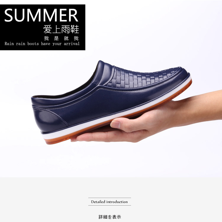 Thời trang mùa hè mưa khởi động của nam giới thấp-slip non-slip chịu mài mòn nhà bếp ống ngắn làm việc không thấm nước giải trí câu cá dành cho người lớn giày nước ủng bọc giày đi mưa