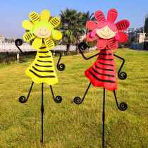 Hot Sell Dancing Little Girl Windmill Cartoon Styling Kindergarten Park Scenic Area Decorations Childrens Toys Photo Props