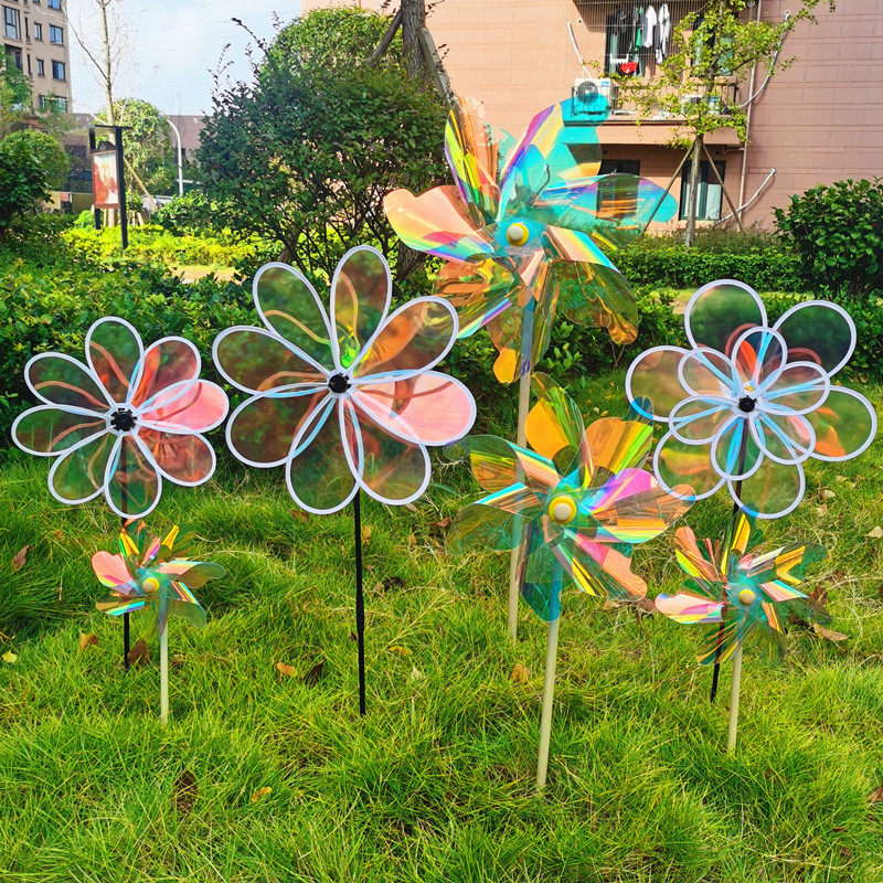 Dazzling Transparent Eight Leaf Windmill Outdoor Building Pan Villa Scenic Area Decoration Kindergarten Children's Games Dance Props