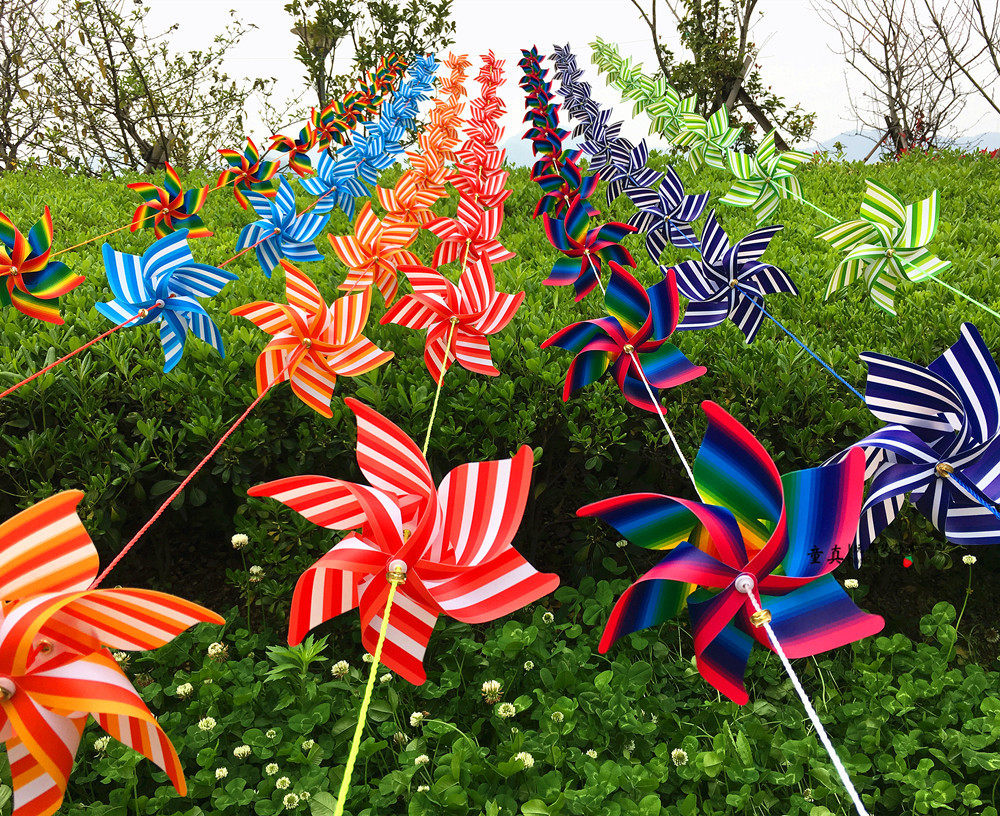 Colorful windmill string outdoor hanging kindergarten decoration Windmill festival venue decoration plastic traditional toys