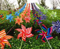 Seven Colorful Windmill Strings Outdoor Hanging Kindergarten Decorated Big Windmill Festival Grounds Arranged Plastic Traditional Toys