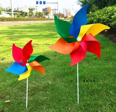 Outdoor decoration four-leaf six-leaf plastic windmill kindergarten children's handmade toy windmill wholesale