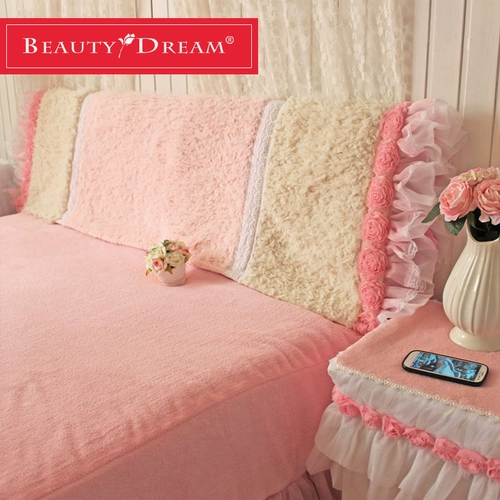 Розовый двухэтажный шлем для принцессы для кровати, стеганая пылезащитная крышка