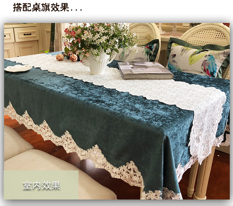 Châu Âu sang trọng mới nhẹ bàn ren vải vải che khăn hình chữ nhật vào bảng trang trí bàn tròn - Khăn trải bàn khăn bàn tròn