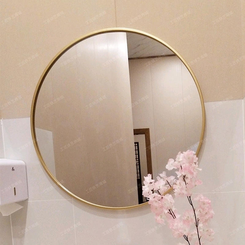 Nordic Metal Bathroom Mirror Wall-mounted Mirror Clothing Shop Full Body Mirror decorative mirrors Ins minimalist Cosmetic Mirror Round Mirror