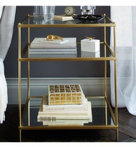 Nordic minimalist metal wrought iron coffee table golden glass corner counter modern simple sofa side table bedroom bedside table