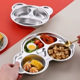 Мультяшная детская обеденная тарелка из нержавеющей стали для детского сада, посуда подходит для мужчин и женщин для домашнего использования, защита при падении