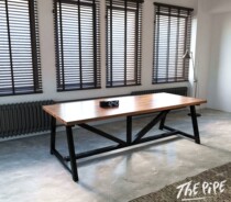 diy leather carving table Zhongdao desk handmade table super clean workbench solid wood woodworking console industrial wind conference table