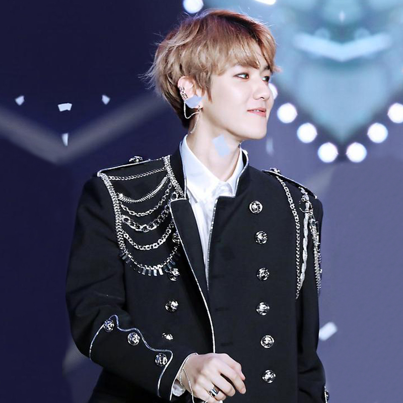 Singer Chain Performance Outfit Idol Trainee Multi-Button Performance Outfit Stage Outfit Male Group Clothing Punk Jacket Trendy