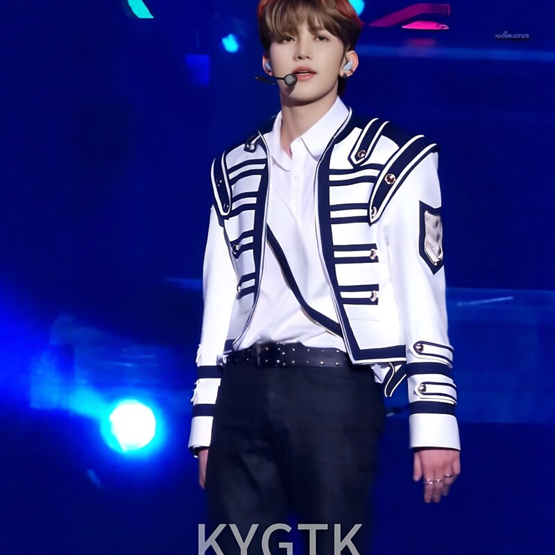 Korean Boy Group Style Performance Outfit Youth Performance Uniform Stage Uniform White Striped Suit Music Show Outfit Korean Version Korean Boy Group Style Performance Outfit Youth Performance Uniform Stage Uniform White Striped Suit Music Show Outfit Korean Version