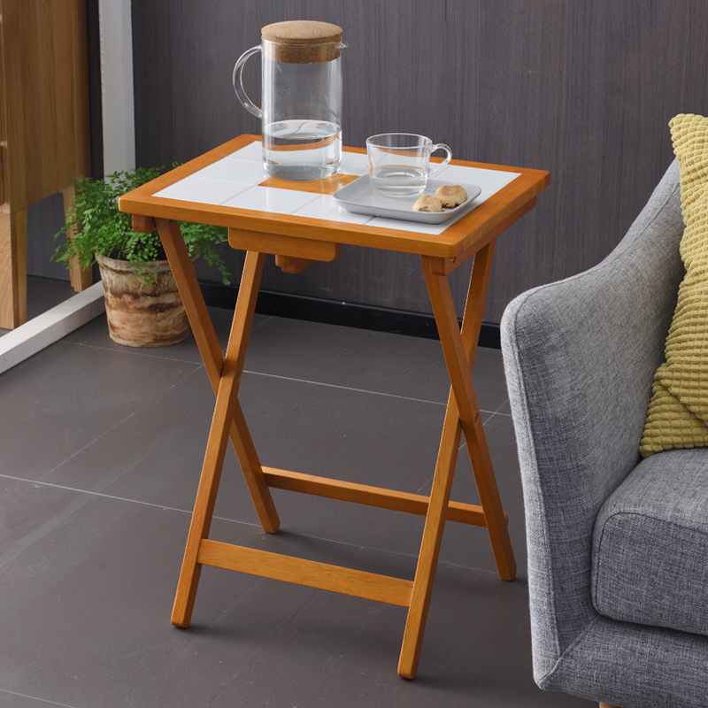 Yuemao household solid wood folding table Space-saving simple small square table Portable dining table Kitchen dining table
