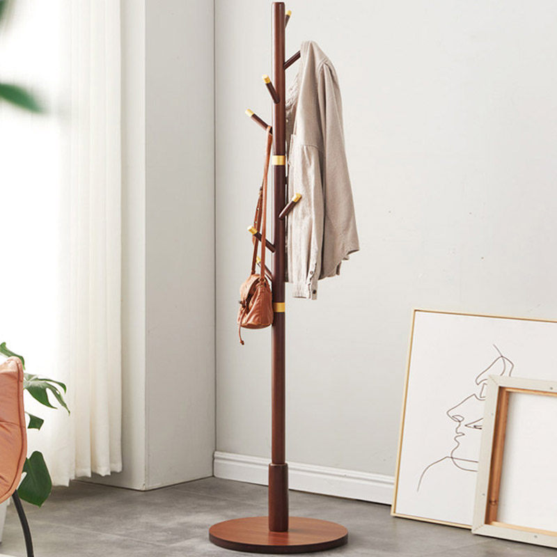 Clothes rack floor-to-ceiling bedroom hanger simple modern solid wood multi-function hanger net red home porch shelf