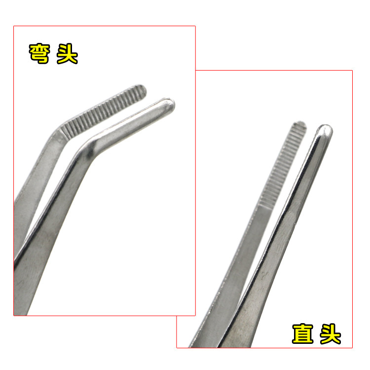 Stainless steel 304 tweezers round head dressing straight head elbow clip water grass to catch scorpion barbecue clip tool