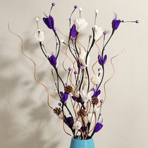 Living room floor-to-ceiling leaf vein fake flower dried flower set home flower arrangement decoration decorations bridal room decorations