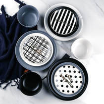 Lovely Nordic simple style Matte ceramic plate Bowl plate Flat plate Western plate Breakfast plate set