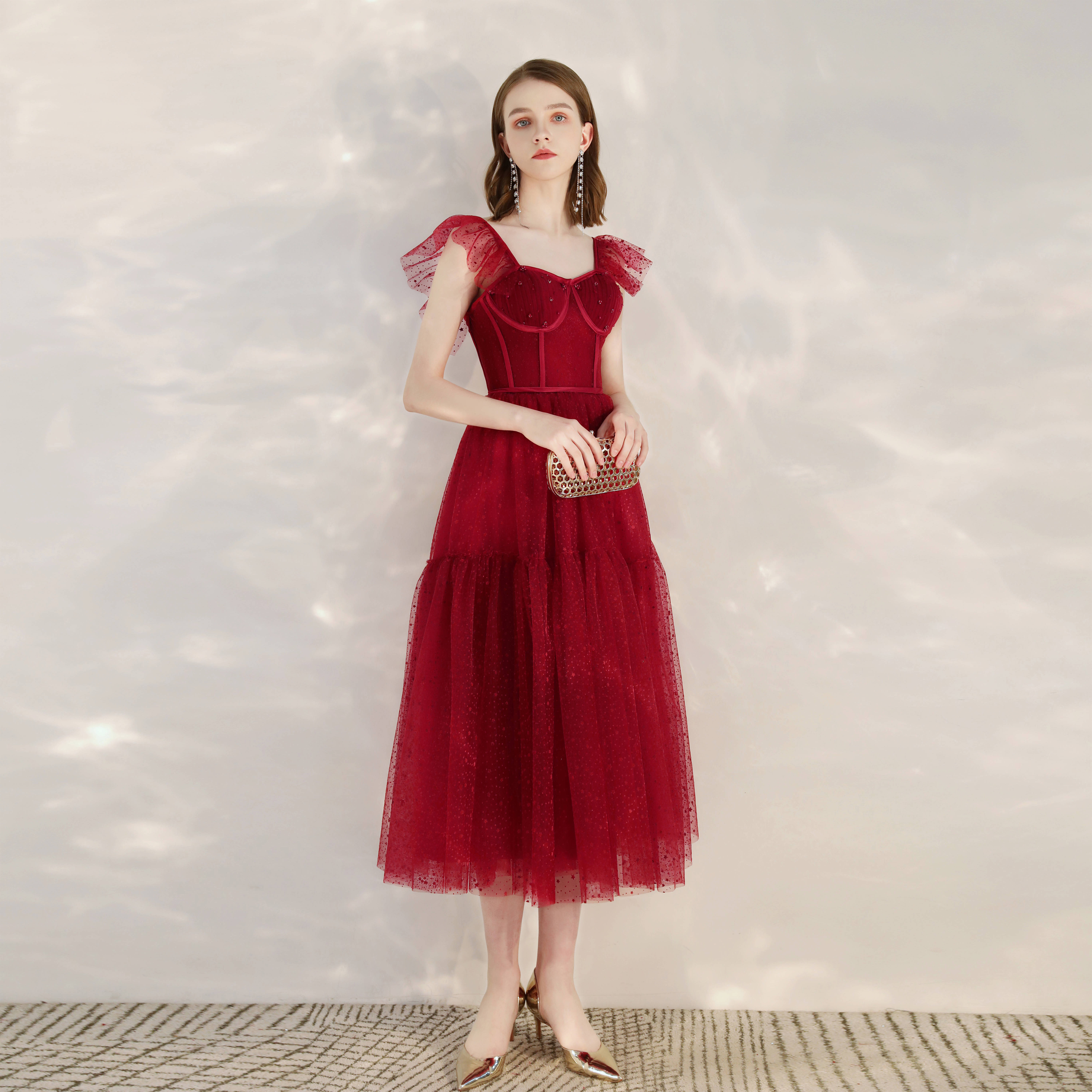 Toast clothing bride 2022 new summer wedding engagement dress small dress can usually wear red back door clothing