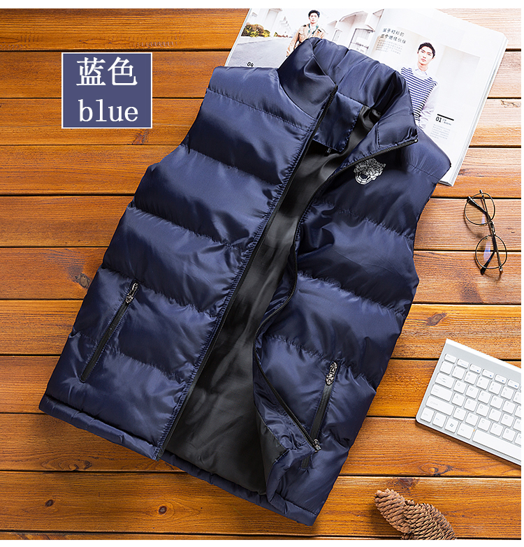 Woodpecker vest mới nam mùa đông Phiên bản Hàn Quốc của áo vest cotton mỏng Áo khoác nam thể thao có đệm áo ba lổ