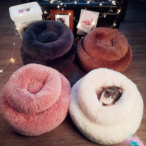 Собачье гнездо зимнее теплое домашнее кровать закрыто дома можно вымыть собачье маленькая большая собака с четырьмя сезонами кровать плюшка
