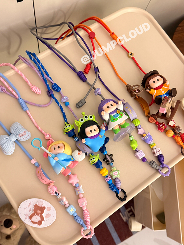 Yoyo Co-Branded Cute Crossbody Neck Strap Long Chain Braided Rope Phone Charm Yoyo Co-Branded Cute Crossbody Neck Strap Long Chain Braided Rope Phone Charm