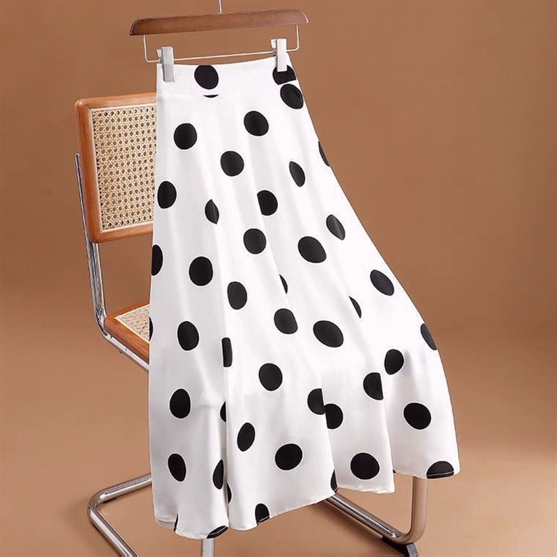 Elegant and Youthful Polka Dot Midi Skirt for Women, 2026 Summer New High-Waisted Chiffon Umbrella Skirt, Mid-Length Flared Skirt Elegant and Youthful Polka Dot Midi Skirt for Women, 2026 Summer New High-Waisted Chiffon Umbrella Skirt, Mid-Length Flared Skirt