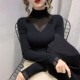 Half turtleneck lace stitching hollow sweater women's fashionable slim inner knitted bottoming shirt women's top autumn and winter new style