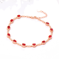 Nova Color Treasure 18k Gold натуральный Dove Blood Ruby браслет Rose Gold Diamond Wom