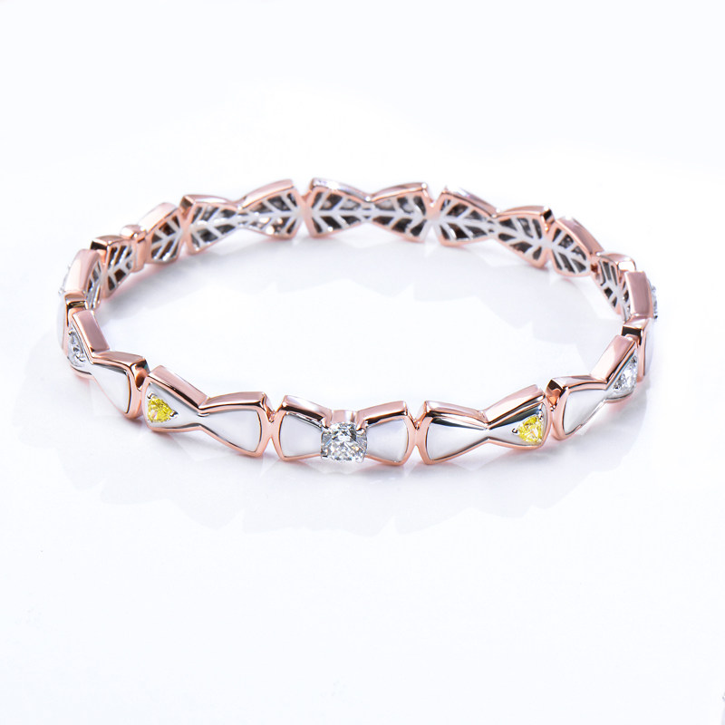 Nova Color Treasure 18k Red White Color Color Diamond Bracelet Butterfly Knot Heart-shaped Yellow Drill Hand-made Bracelet Studded Customize
