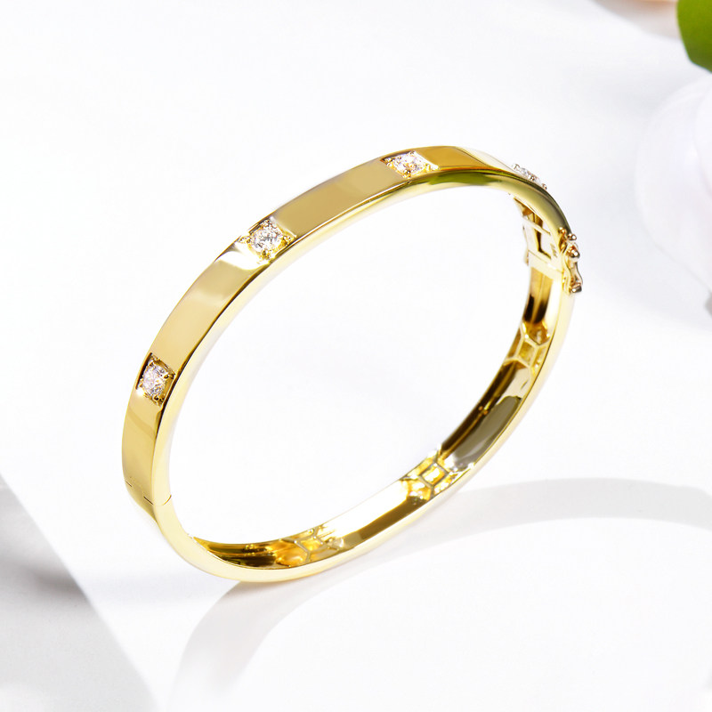 Nova Caibao 18k gold color gold diamond bracelet au750 true diamond hand decorated with minimalist wind k gold jewellery