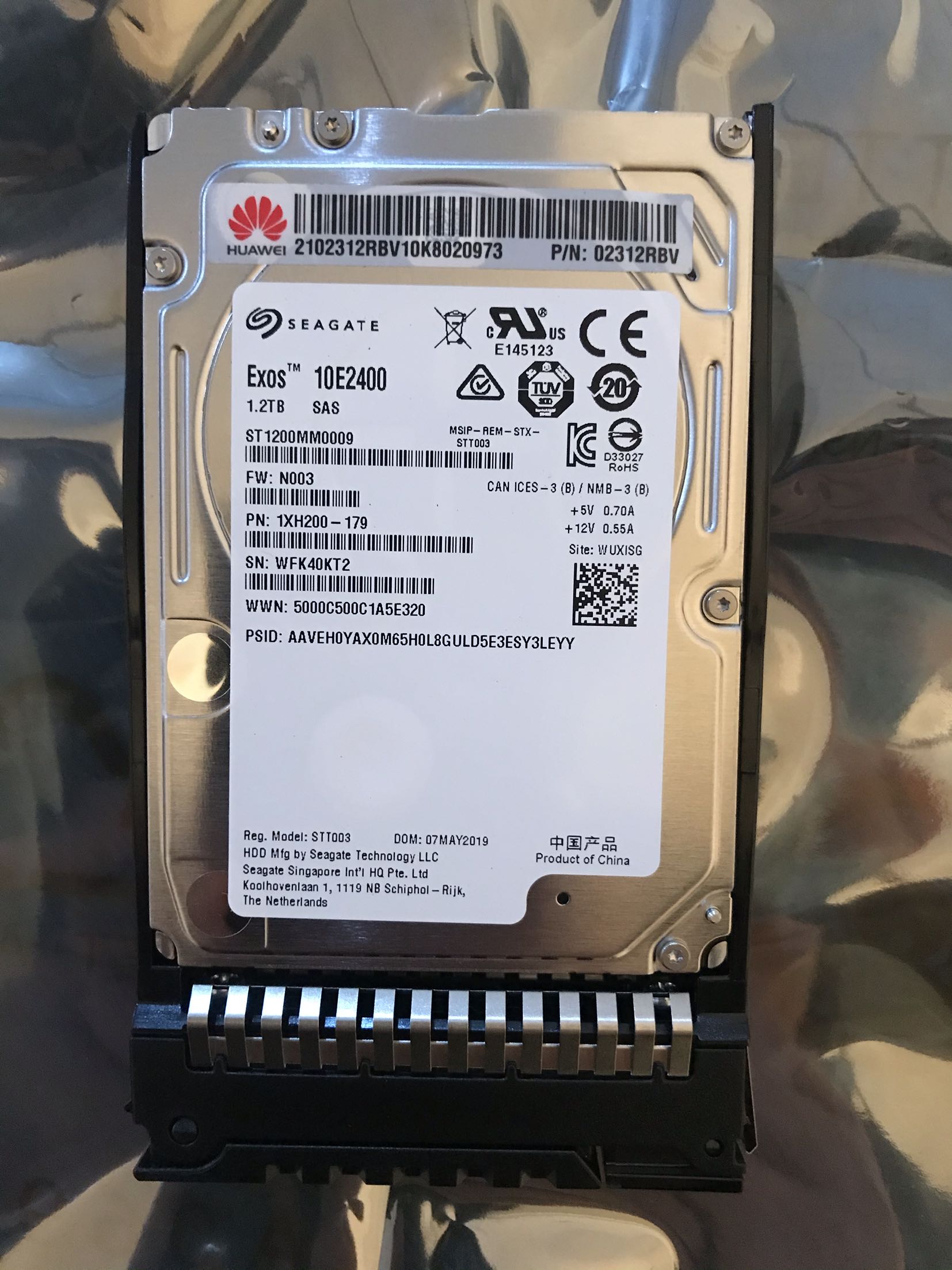 Huawei server hard disk 1200GB SAS 1 2T N1200S1210W4 02312RBV