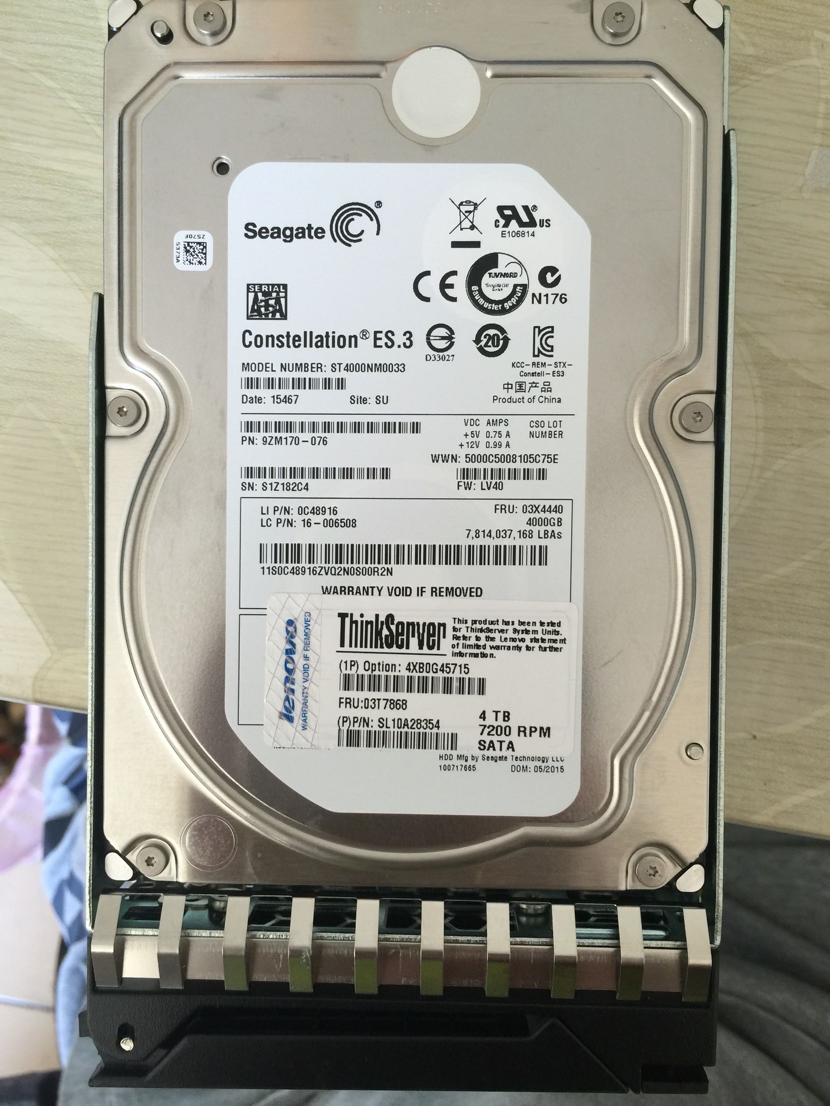 16006508 Lenovo ST4000NM0033 3 5 4T SATA 6G Spot
