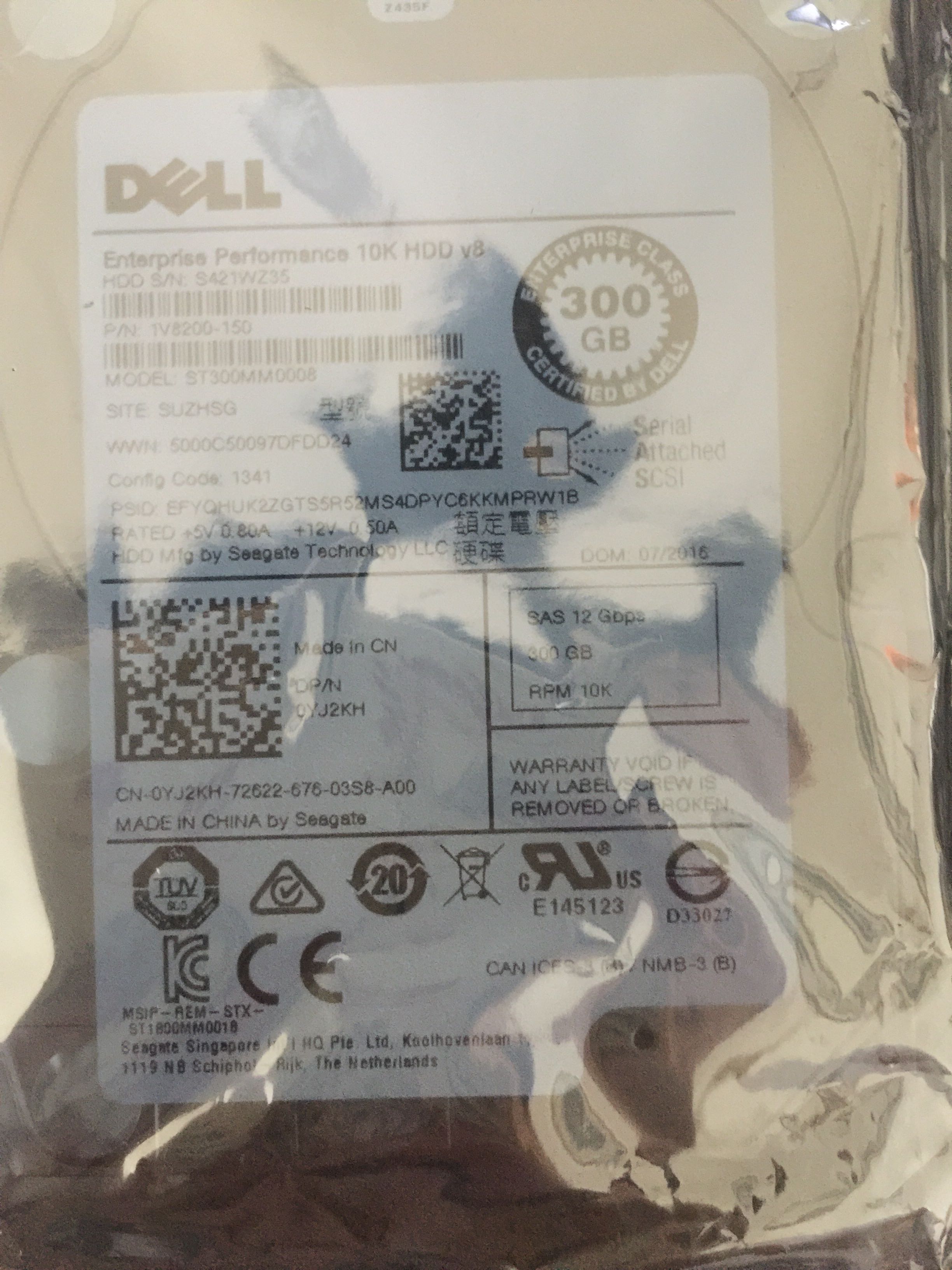 DELL Dell 300G ST3000MM0008 0YJ2KH