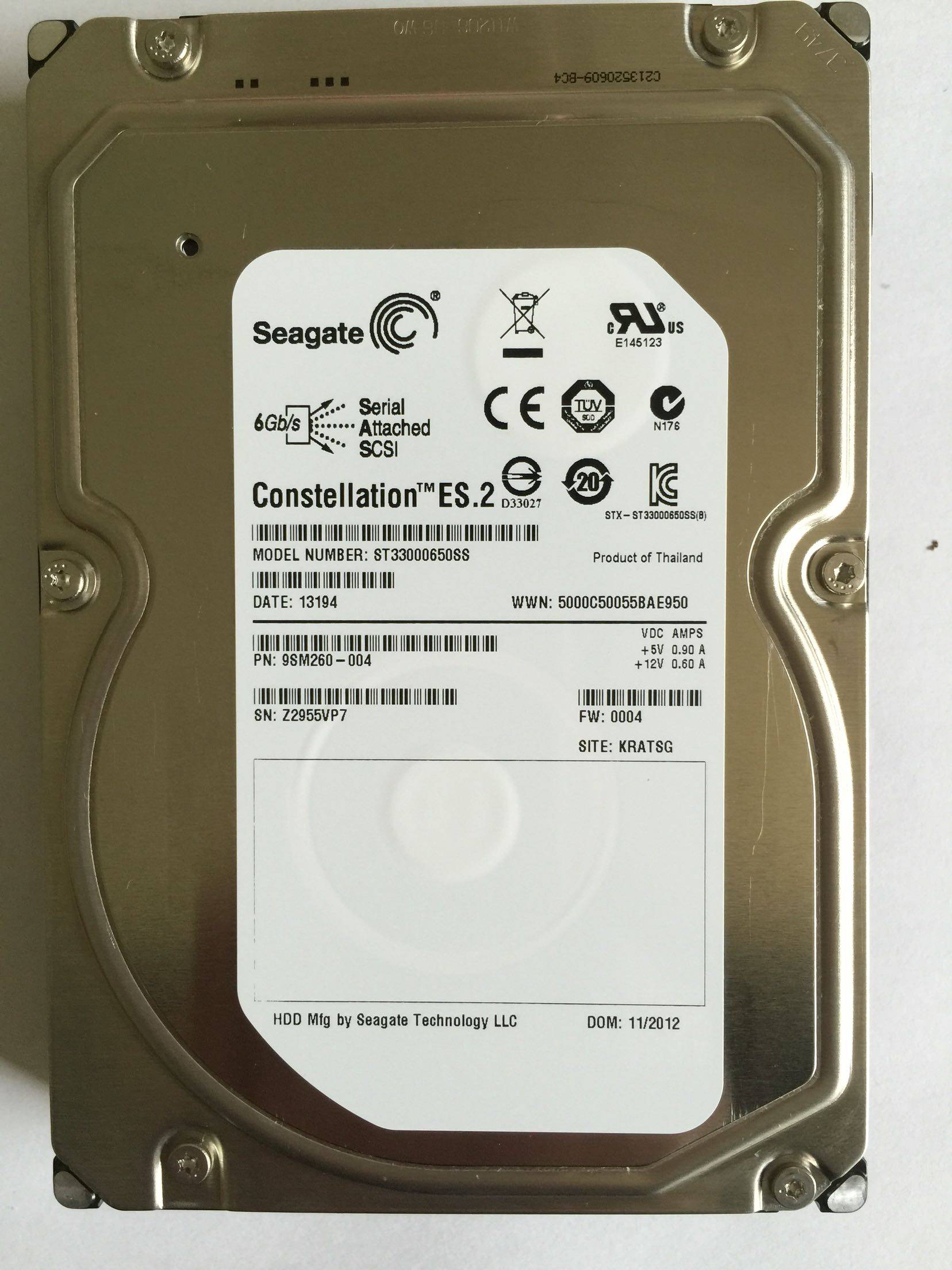 Seagate hitier ST33000650SS 3TB 7200 to turn SAS 6G s server hard disc fw0004